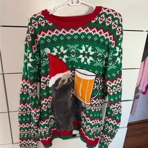 Festive Sloth Christmas Sweater